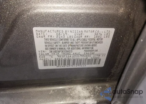 2019 Nissan Sentra S z USA, uszkodzony, nr VIN 3N1AB7AP7KY394613